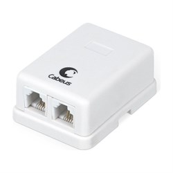 Двойная внешняя телефонная розетка Cabeus WS-6P4C-TEL-2 - фото 14723111