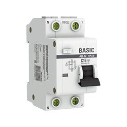 Дифференциальный автоматический выключатель EKF АД-12 1P+N 16А 30мА тип АС х-ка C эл. 4,5кА - фото 14724405