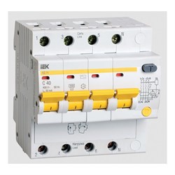 Дифференциальный автомат IEK АД-14 4п, C, 40А, 30мА - фото 14727736