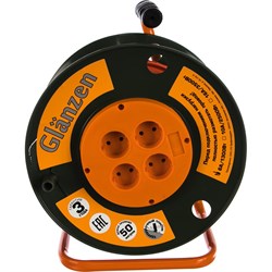 Силовой удлинитель на катушке GLANZEN EB-50-001 - фото 14729013