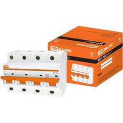 Автомат TDM ELECTRIC ВА47-100 4Р, 32 А, 10 кА, D - фото 14731146