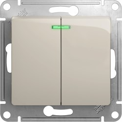 Двухклавишный выключатель Systeme Electric Glossa - фото 14747247