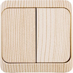 Двухклавишный выключатель Systeme Electric Этюд Дача - фото 14748178