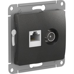 Двойная тв компьютерная розетка Systeme Electric Glossa - фото 14754452