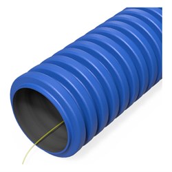 Гибкая гофрированная двустенная труба Промрукав ПНД тип 450 SN34 с зондом синяя d32 50м - фото 14754734