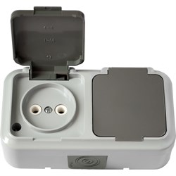 Двухместная розетка BYLECTRICA ПРАЛЕСКА АКВА - фото 14760813