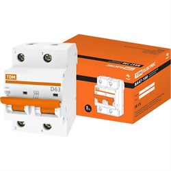 Автомат TDM ELECTRIC ВА47-100 2Р, 63 А, 10 кА, D - фото 14794093