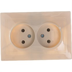 Двухместная розетка Generica РС12-2-ККм КВАРТА - фото 14797464