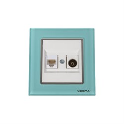 Розетка для сетевого кабеля LAN + TV Metronex FRZTV010002BLU - фото 14803215