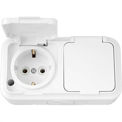 Двухместная розетка BYLECTRICA ПРАЛЕСКА АКВА - фото 14805155