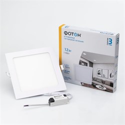 Квадратный светодиодный встраиваемый светильник Фотон CLI-12W2700K-S - фото 14807857