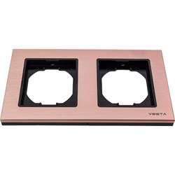 Двухместная рамка Metronex Exclusive Champagne Metallic - фото 14819458