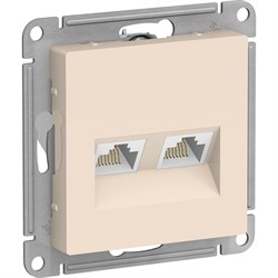 Двухместный механизм компьютерной розетки Systeme Electric AtlasDesign - фото 14831127