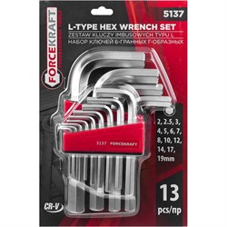 Набор Г-образных шестигранных ключей ForceKraft FK-5137(29603) - фото 14841360