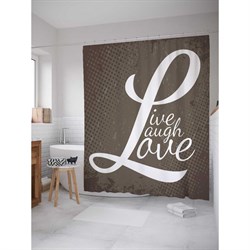 Шторка-занавеска для ванной JoyArty Живи и смейся - фото 14853212