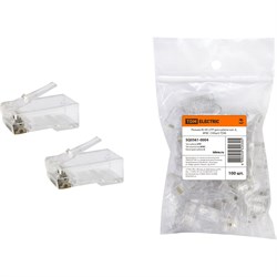 Разъем TDM ELECTRIC RJ-45 UTP, для кабеля категории 6, 8P8C, 100 штук - фото 14860350