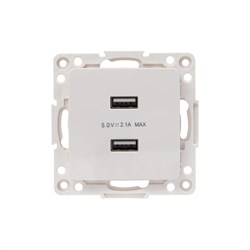 Двухместный механизм usb розетки EKF PROxima Стокгольм - фото 14867682