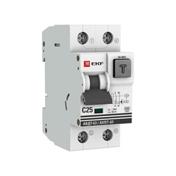 Электромеханический дифференциальный автоматический выключатель EKF АВДТ-63 - фото 14878313