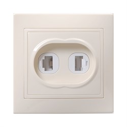 Двухместная компьютерная и телефонная розетка Generica КВАРТА - фото 14880731