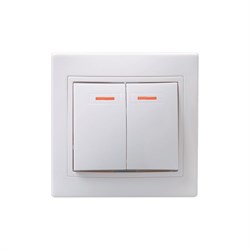 Двухклавишный выключатель Generica КВАРТА - фото 14881743