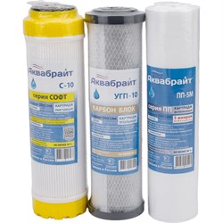 Комплект картриджей для очистки жесткой воды Аквабрайт К-2 - фото 14898653