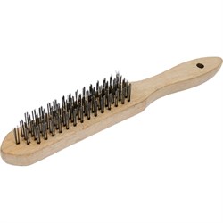Ручная пятирядная деревянная щетка для металла ЭНКОР 51535 - фото 14904094