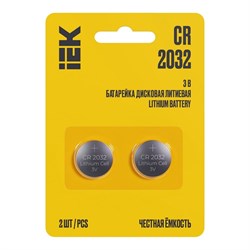 Дисковая литиевая батарейка IEK optima cr2032 - фото 14905756