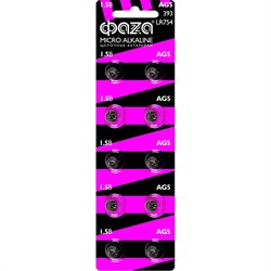 Марганцево-цинковые часовые батарейки ФАZА AG 5 LR 754 BL-10 - фото 14909200