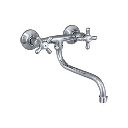 Двуручный настенный смеситель для мойки Славен СЛ-ДВ-О24 - фото 14910301