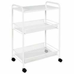 Этажерка офисно-бытовая "Ладья-33КС", 650х450х300 мм, 2 яруса + столик, металл, белая, Э 356 Б - фото 14919286