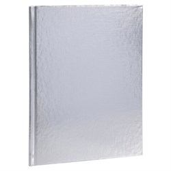 Блокнот А5 167х216 мм, 80 л., твёрдый, бумвинил "METALLIC", клетка, блок 5 цв., HATBER, серебро, 084777, 80ББ5В1 - фото 14922790