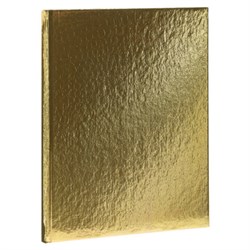 Блокнот А5 167х216 мм, 80 л., твёрдый, бумвинил "METALLIC", клетка, блок 5 цв., HATBER, золото, 084778, 80ББ5В1 - фото 14922791