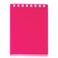 Блокнот МАЛЫЙ ФОРМАТ А7, 80 л., гребень, обложка пластик, клетка, HATBER, "LINE NEON", розовый, 081520, 80Б7В1гр_03033 - фото 14922819