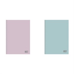 Тетрадь А4 80 л,. HATBER, гребень, клетка, Soft-touch ламинация, "Mist" (микс в спайке), 090095, 80Т4лВ1гр - фото 14922869