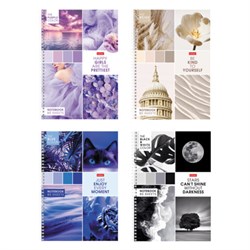 Тетрадь А4 80 л., HATBER, гребень, клетка, обложка картон, "Калейдоскоп Моментов" (микс в спайке), 083174, 80Т4В1гр - фото 14922875