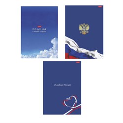 Тетрадь А4 96 л., HATBER, скоба, клетка, глянцевая ламинация, "Я люблю Россию" (микс в спайке), 088762, 96Т4лВ1 - фото 14922887