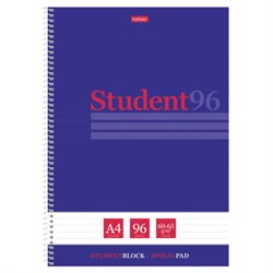 Тетрадь А4 96 л., HATBER, спираль, линия, матовая ламинация, тиснение, "Студенту_Синяя", 082670, 96Т4лтВ2сп29868 - фото 14922892