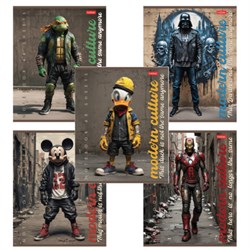 Тетрадь А5 48 л., HATBER скоба, клетка, обложка картон, "Те самые герои" (микс в спайке), 088617, 48Т5В1 - фото 14922922