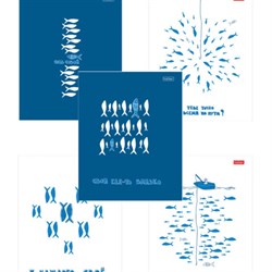 Тетрадь обложка пластик с печатью, А5, 96 л., скоба, клетка, HATBER, "Рыба моя" (микс в спайке), 090215, 96Т5В1пл - фото 14922945
