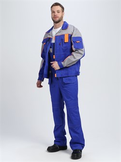 Костюм Союз-Профессионал-2 CH МВО (тк.Смесовая,240) п/к, васильковый/св.серый/оранжевый - фото 14923059