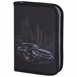 Пенал BRAUBERG, 1 отделение, 1 откидная планка, полиэстер, 21х14 см, "Night Car", 271522 - фото 14924608