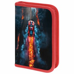 Пенал BRAUBERG с наполнением, 1 отделение, 1 откидная планка, 24 предмета, 21х14 см, "Foggy car", 273533 - фото 14927358