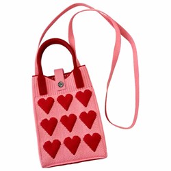 Сумочка-органайзер повседневная HEIKKI KNIT (ХЕЙКИ) кросс боди, вязаная, 17х12х5 см, "Hearts", 273795 - фото 14927396