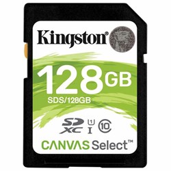 Карта памяти SDXC 128 GB KINGSTON Canvas Select Plus UHS-I U1, 100 Мб/сек (class 10), SDS2/128GB - фото 14927590