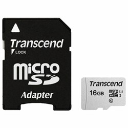 Карта памяти microSDHC 16 GB TRANSCEND UHS-I U1, 95 Мб/сек (class 10), адаптер, TS16GUSD300S-A - фото 14927591
