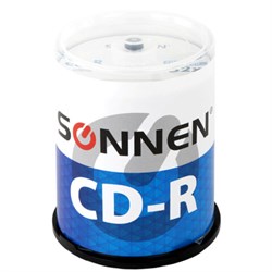 Диск CD-R SONNEN, 700 Mb, 52x, Cake Box (упаковка на шпиле) КОМПЛЕКТ 100 шт., 513533 - фото 14927599