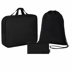 Папка на молнии с ручками А4, мешок для обуви 42х33 см, пенал 20х10 см, черный, НАБОР BRAUBERG, 273288 - фото 14928725