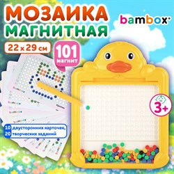 Мозаика магнитная развивающая для детей "Утенок", стилус, 101 магнит, 10 карточек, BAMBOX (БАМБОКС), 665888 - фото 14929898
