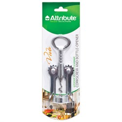 Штопор-открывалка, 2-х рычажный, хромированный, блистер с европодвесом, "Viva", ATTRIBUTE, ATV614, AGV225 - фото 14931669