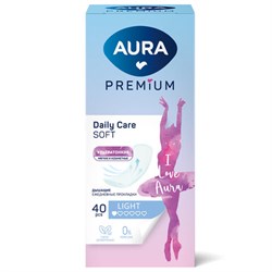 Прокладки женские ежедневные 40 шт., AURA Premium ультратонкие LIGHT, 13124 - фото 14934379